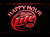 Miller Lite Happy Hour LED Neon Sign Electrical - Red - TheLedHeroes