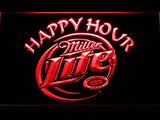 Miller Lite Happy Hour LED Neon Sign USB - Red - TheLedHeroes