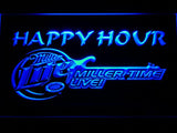 Miller Lite Miller Time Live Happy Hour LED Neon Sign USB - Blue - TheLedHeroes