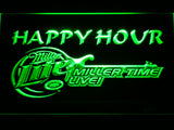 FREE Miller Lite Miller Time Live Happy Hour LED Sign - Green - TheLedHeroes