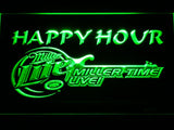 Miller Lite Miller Time Live Happy Hour LED Neon Sign Electrical - Green - TheLedHeroes