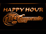 Miller Lite Miller Time Live Happy Hour LED Neon Sign USB - Orange - TheLedHeroes