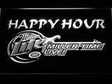 Miller Lite Miller Time Live Happy Hour LED Neon Sign Electrical - White - TheLedHeroes
