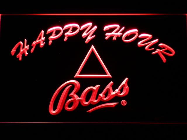 Bass Happy Hour LED Neon Sign USB - Red - TheLedHeroes