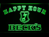 Beck's Happy Hour LED Neon Sign USB - Green - TheLedHeroes