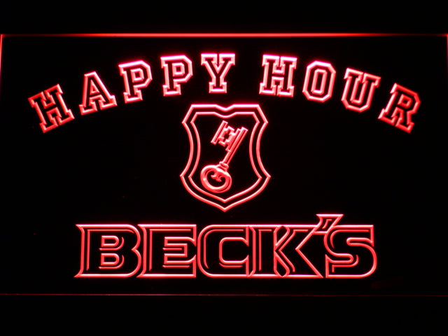 FREE Beck's Happy Hour LED Sign - Red - TheLedHeroes