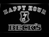 Beck's Happy Hour LED Neon Sign USB - White - TheLedHeroes