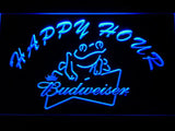 Budweiser Frog Happy Hour LED Neon Sign Electrical - Blue - TheLedHeroes