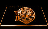 Harley Davidson Built to Last LED Sign - Orange - TheLedHeroes