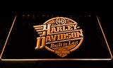 FREE Harley Davidson Built to Last LED Sign - Orange - TheLedHeroes