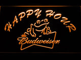 Budweiser Frog Happy Hour LED Neon Sign Electrical - Orange - TheLedHeroes