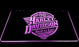 FREE Harley Davidson Built to Last LED Sign - Purple - TheLedHeroes