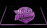 Harley Davidson Built to Last LED Neon Sign USB - Purple - TheLedHeroes