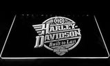 Harley Davidson Built to Last LED Neon Sign Electrical - White - TheLedHeroes