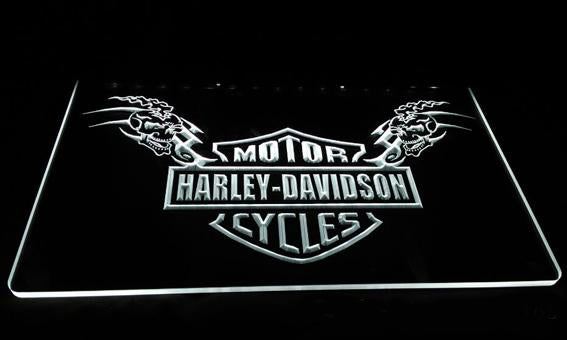 FREE Harley Davidson Skull LED Sign - White - TheLedHeroes