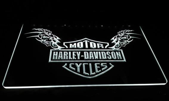 Harley Davidson Skull LED Neon Sign Electrical - White - TheLedHeroes