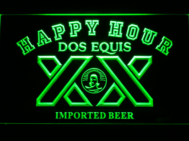 FREE Dos Equis Happy Hour LED Sign - Green - TheLedHeroes