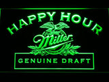 Miller Geniune Draft Happy Hour LED Neon Sign USB - Green - TheLedHeroes