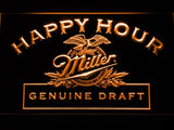 Miller Geniune Draft Happy Hour LED Neon Sign Electrical - Orange - TheLedHeroes