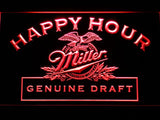 Miller Geniune Draft Happy Hour LED Neon Sign USB - Red - TheLedHeroes