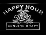 Miller Geniune Draft Happy Hour LED Neon Sign USB - White - TheLedHeroes