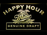 Miller Geniune Draft Happy Hour LED Neon Sign USB - Yellow - TheLedHeroes