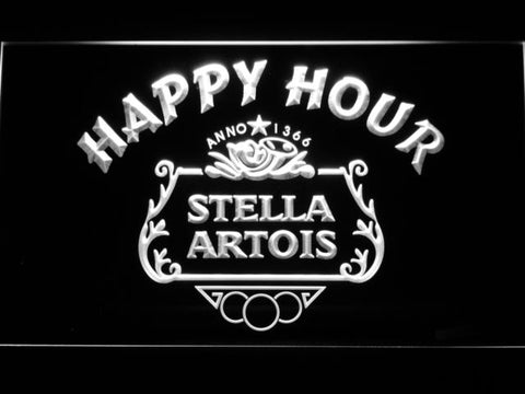 Stella Artois Happy Hour LED Neon Sign USB - White - TheLedHeroes