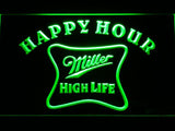 Miller High Life Happy Hour LED Neon Sign USB - Green - TheLedHeroes