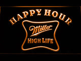 Miller High Life Happy Hour LED Neon Sign USB - Orange - TheLedHeroes