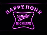 Miller High Life Happy Hour LED Neon Sign Electrical - Purple - TheLedHeroes