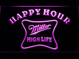 Miller High Life Happy Hour LED Neon Sign USB - Purple - TheLedHeroes