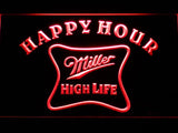 Miller High Life Happy Hour LED Neon Sign Electrical - Red - TheLedHeroes