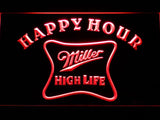 Miller High Life Happy Hour LED Neon Sign USB - Red - TheLedHeroes