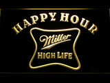 Miller High Life Happy Hour LED Neon Sign USB - Yellow - TheLedHeroes