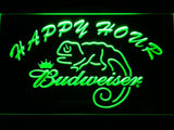 Budweiser Chameleon Happy Hour LED Neon Sign USB - Green - TheLedHeroes