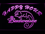Budweiser Chameleon Happy Hour LED Neon Sign Electrical - Purple - TheLedHeroes