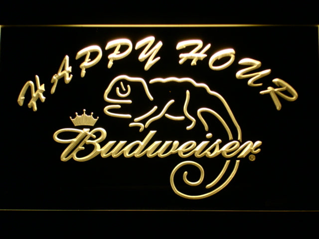 FREE Budweiser Chameleon Happy Hour LED Sign - Yellow - TheLedHeroes