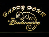 Budweiser Chameleon Happy Hour LED Neon Sign Electrical - Yellow - TheLedHeroes