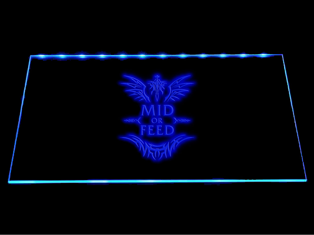 League Of Legends Mid or Feed LED Sign - Blue - TheLedHeroes