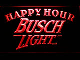 Busch Light Beer Happy Hour Bar LED Sign - Red - TheLedHeroes