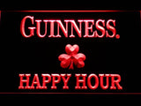 Guinness Shamrock Happy Hour LED Neon Sign Electrical - Red - TheLedHeroes