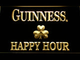 Guinness Shamrock Happy Hour LED Neon Sign USB - Yellow - TheLedHeroes