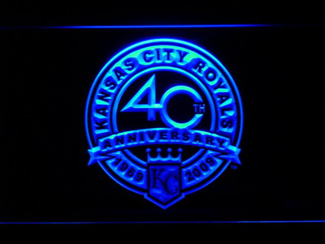 Kansas City Royals 40th Anniversary (2) LED Neon Sign USB - Blue - TheLedHeroes