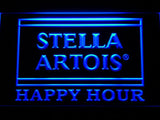 Stella Artois Happy Hour (2) LED Neon Sign USB - Blue - TheLedHeroes