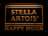 Stella Artois Happy Hour (2) LED Neon Sign USB - Orange - TheLedHeroes