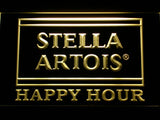 Stella Artois Happy Hour (2) LED Neon Sign USB - Yellow - TheLedHeroes