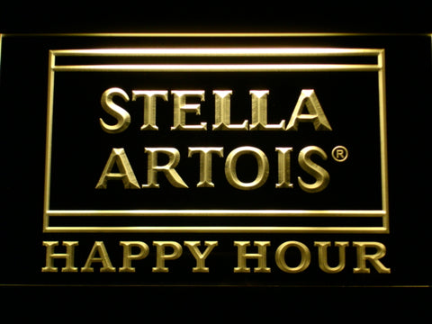 FREE Stella Artois Happy Hour (2) LED Sign - Yellow - TheLedHeroes