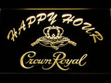 Crown Royal Happy Hour LED Neon Sign USB - Yellow - TheLedHeroes