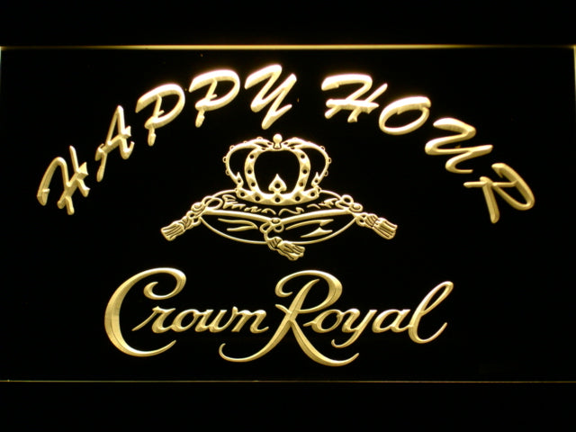 FREE Crown Royal Happy Hour LED Sign - Yellow - TheLedHeroes
