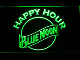 Blue Moon Happy Hour LED Neon Sign Electrical - Green - TheLedHeroes